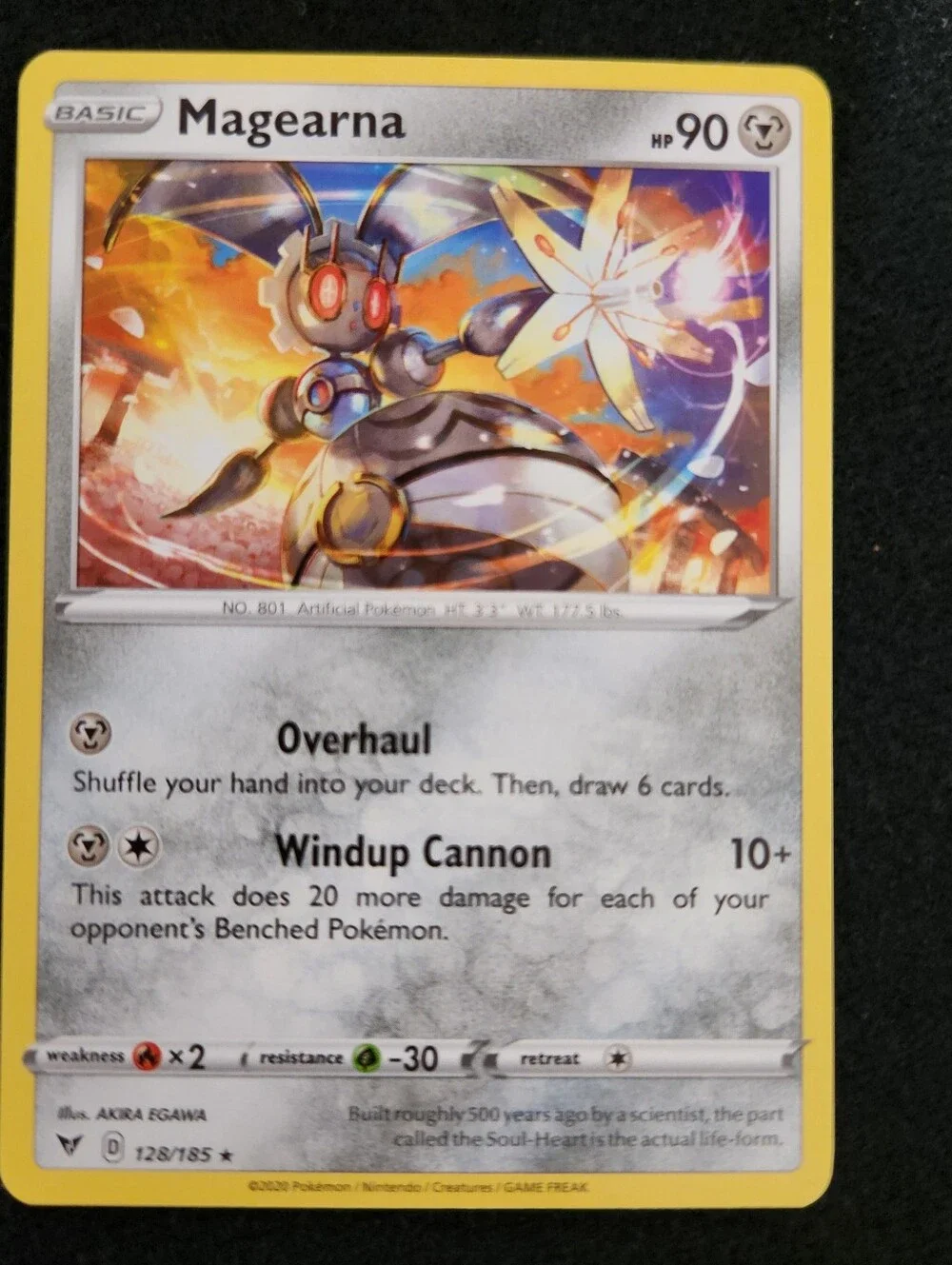 Custom Magearna Pokémon Card - Fan Art / Novelty Collection Display Only